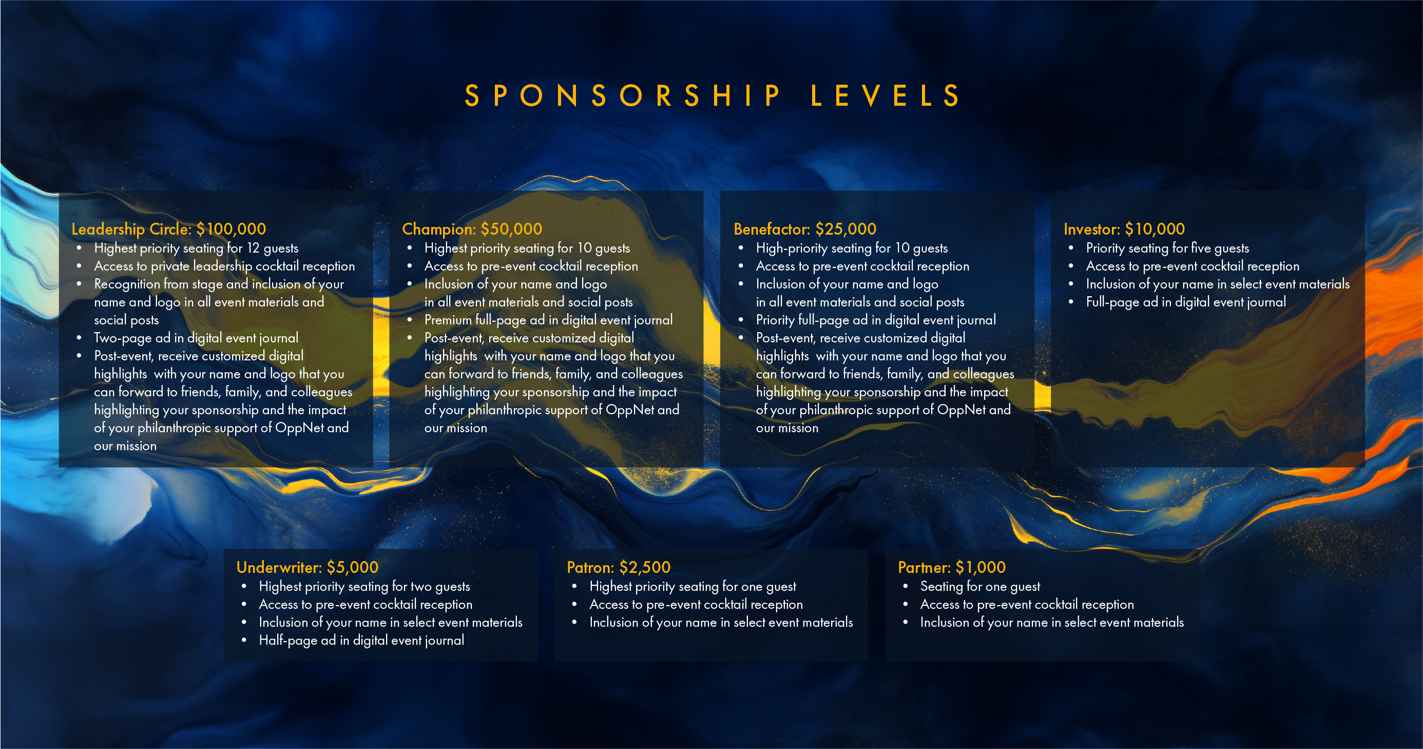 Sponsorship Levels